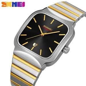 PREIMUIM!!! Black Dial Aankaaara's Man Woman Hand Watch Stainless Steel Business Hand Clock Fashion with Date Lady Couple Quartz Watch Luxury Desgin