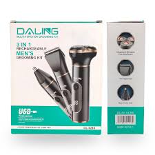 3 in 1 Rechargeable Grooming Kit - Trimmer - Shaver - DALING DL-9216 FB