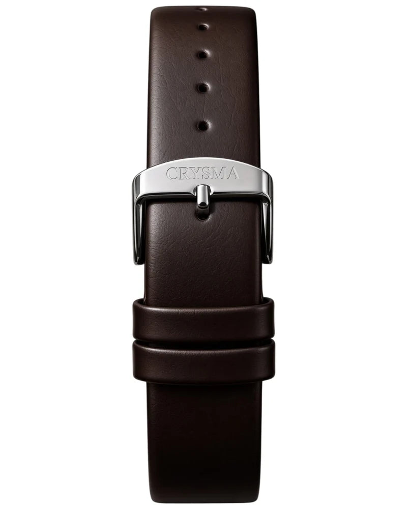 Crysma CRL1046 Stomic Pure Leather Band Watch [Coffee]