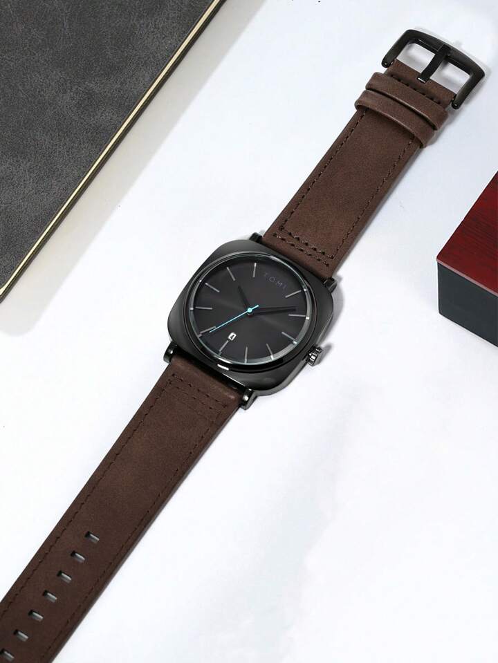 TOMI Black N Brown Watch For Men
