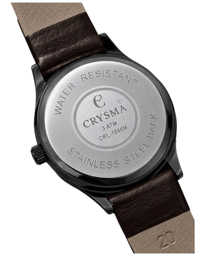 Crysma CRL1046 Stomic Pure Leather Band Watch [Coffee]