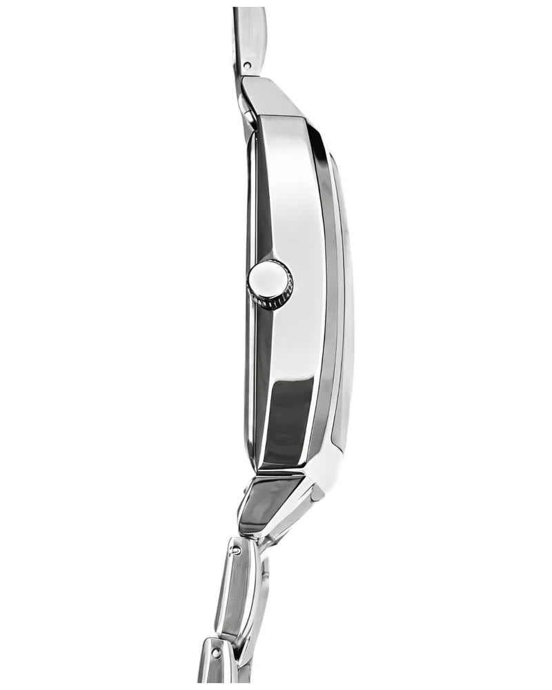 PREMIUM Square Dial Men Fashionable Chain Watch in SILVER  Black Dial