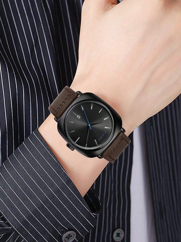 TOMI Black N Brown Watch For Men