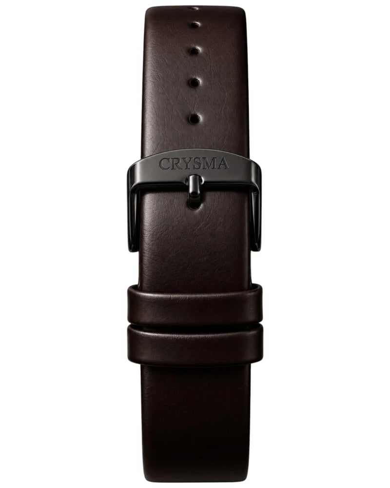 Crysma CRL1046 Stomic Pure Leather Band Watch [Brown/Gun Metal]