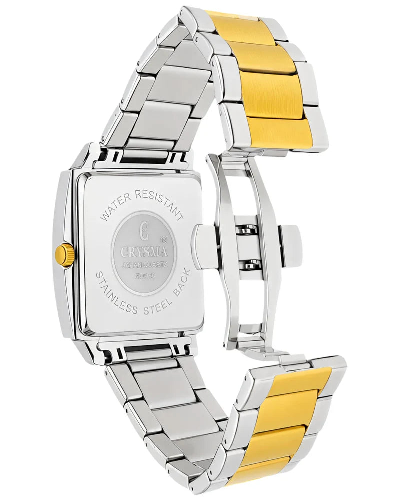PREMIUM Square Dial Men Fashionable Chain Watch in DUAL TONE TIFFANY DIAL MEN