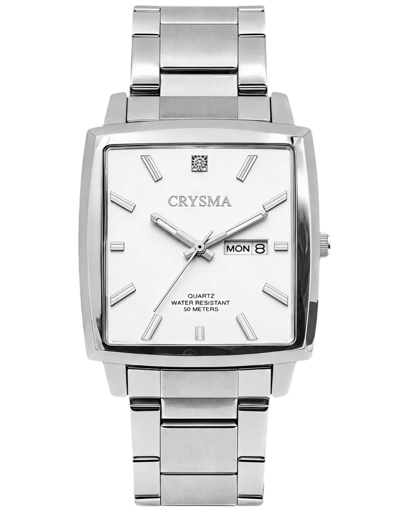 PREMIUM Square Dial Men Fashionable Chain Watch in SILVER