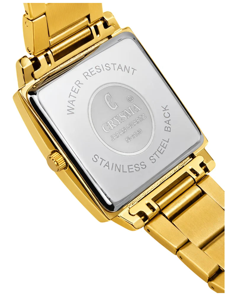 PREMIUM Square Dial Men Fashionable Chain Watch in GOLD