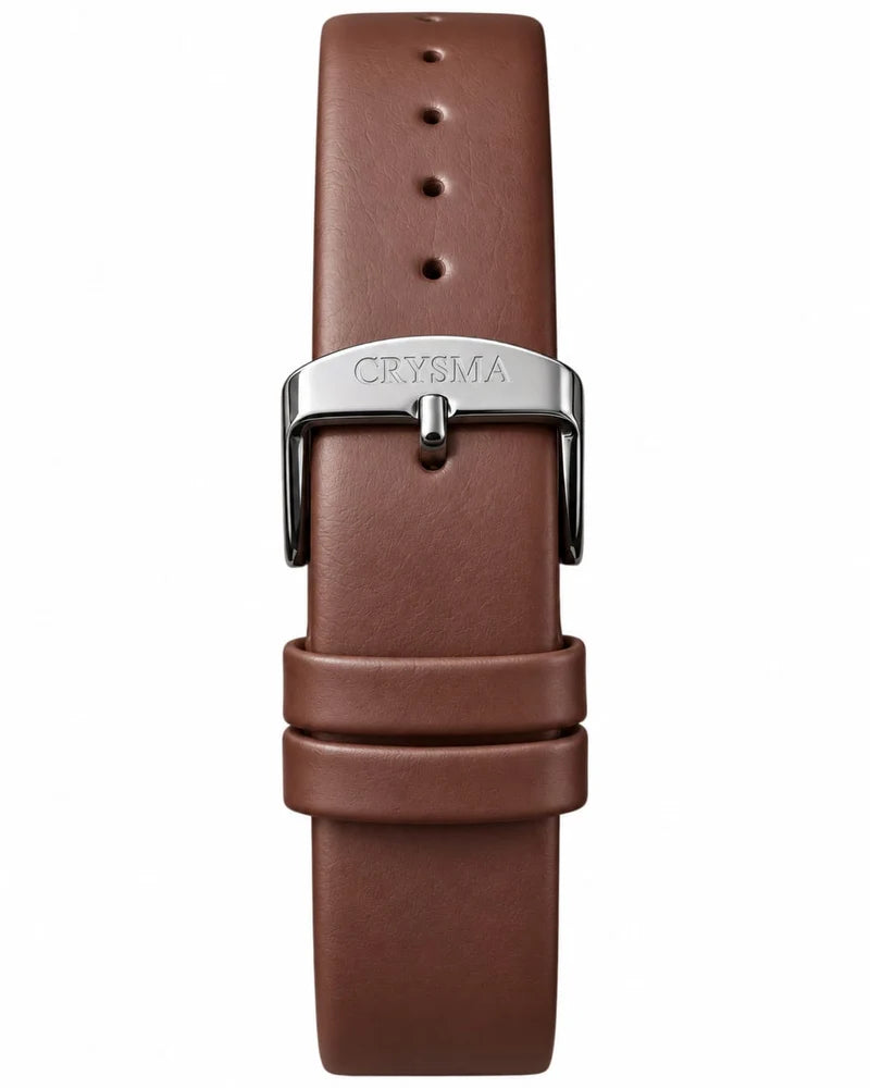 Crysma CRL1046 Stomic Pure Leather Band Watch [Brown]