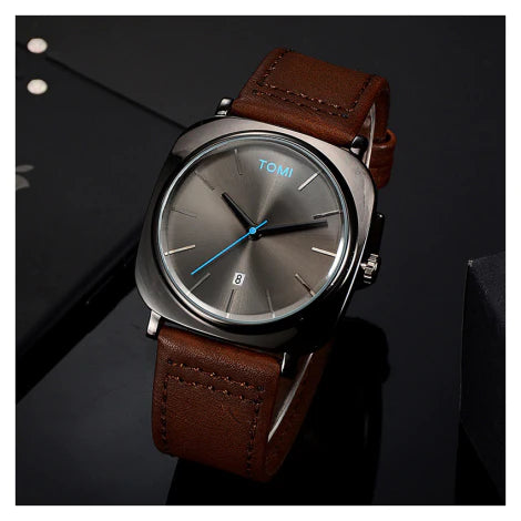 TOMI Black N Brown Watch For Men